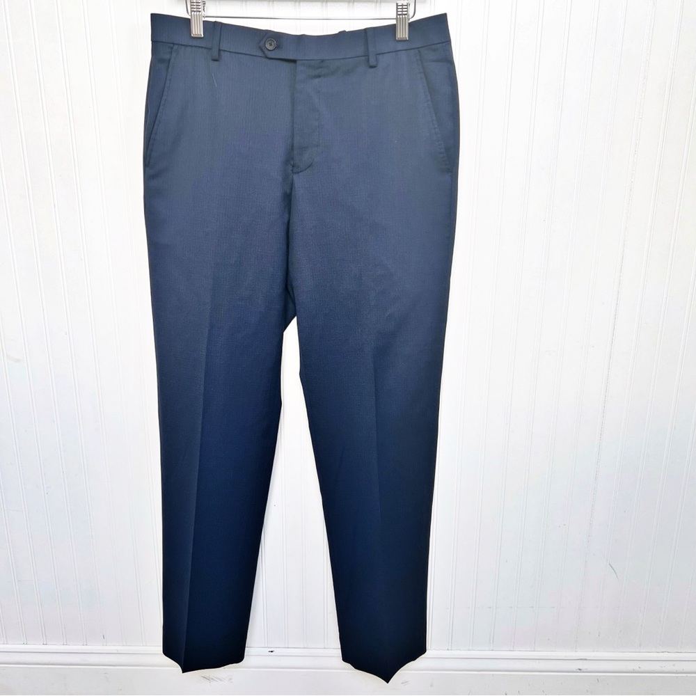 Jos. A Bank Traveler TravelTech Navy Blue Wool Blend Dress Pants Men’s 32x32